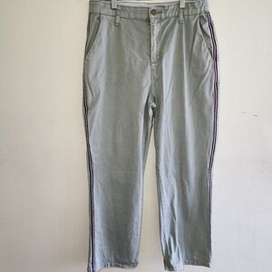 Easel Los Angeles Green Khaki Pants With Side Stripes Size Large